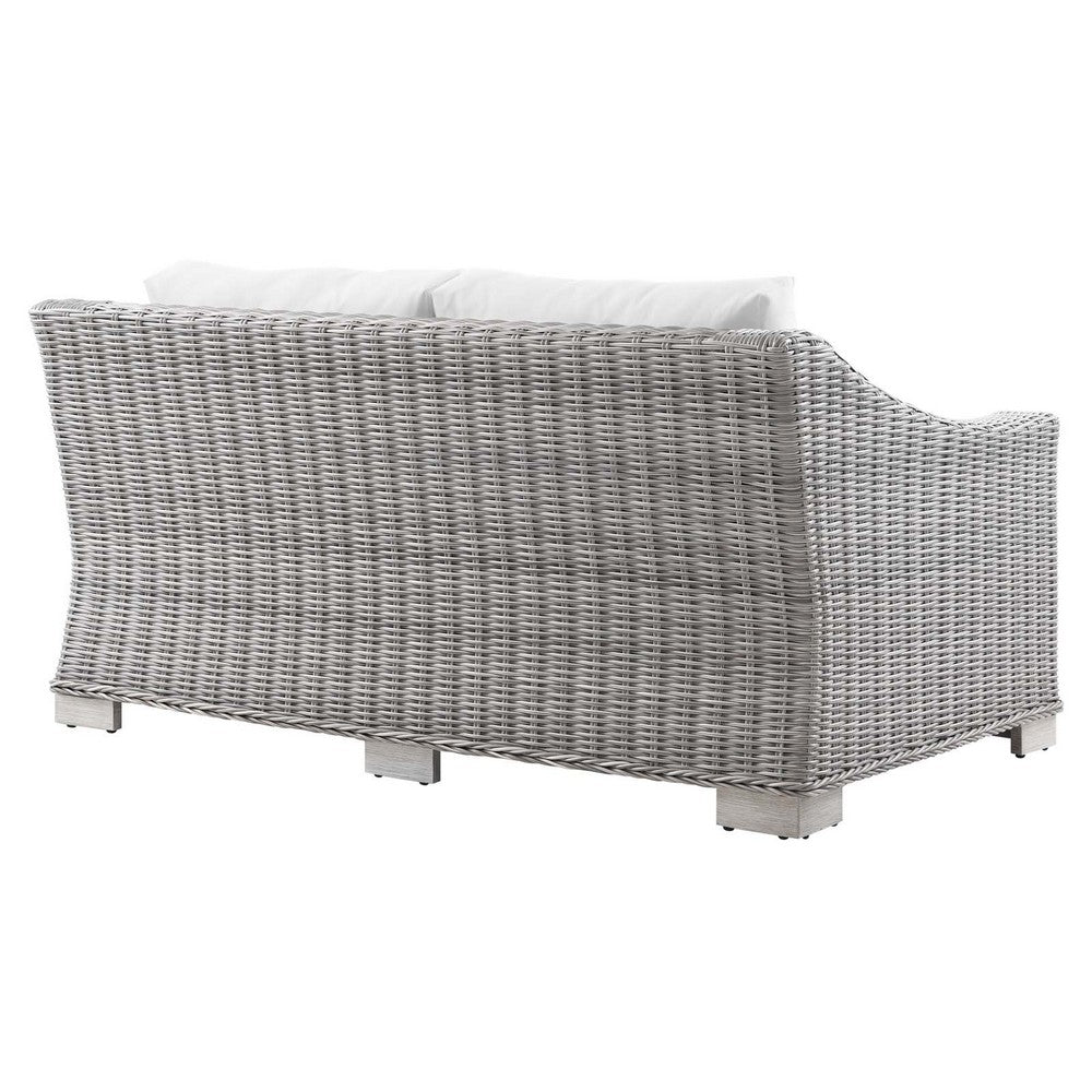 Conway Outdoor Patio Wicker Rattan Loveseat by Modway| White