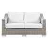 Conway Outdoor Patio Wicker Rattan Loveseat by Modway| White
