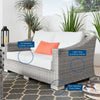 Conway Outdoor Patio Wicker Rattan Loveseat by Modway| White