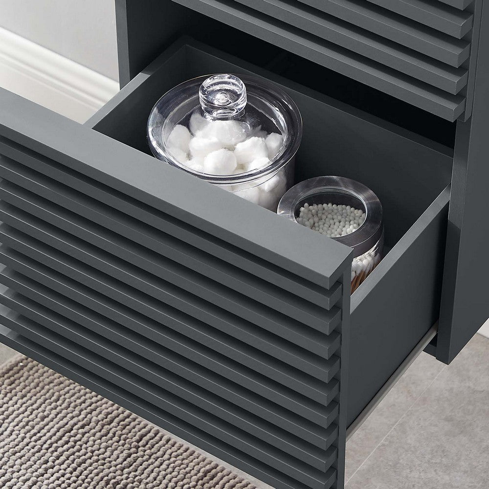 Render 18" Wall-Mount Bathroom Vanity Cabinet (Sink Basin Not Included) by Modway| Gray