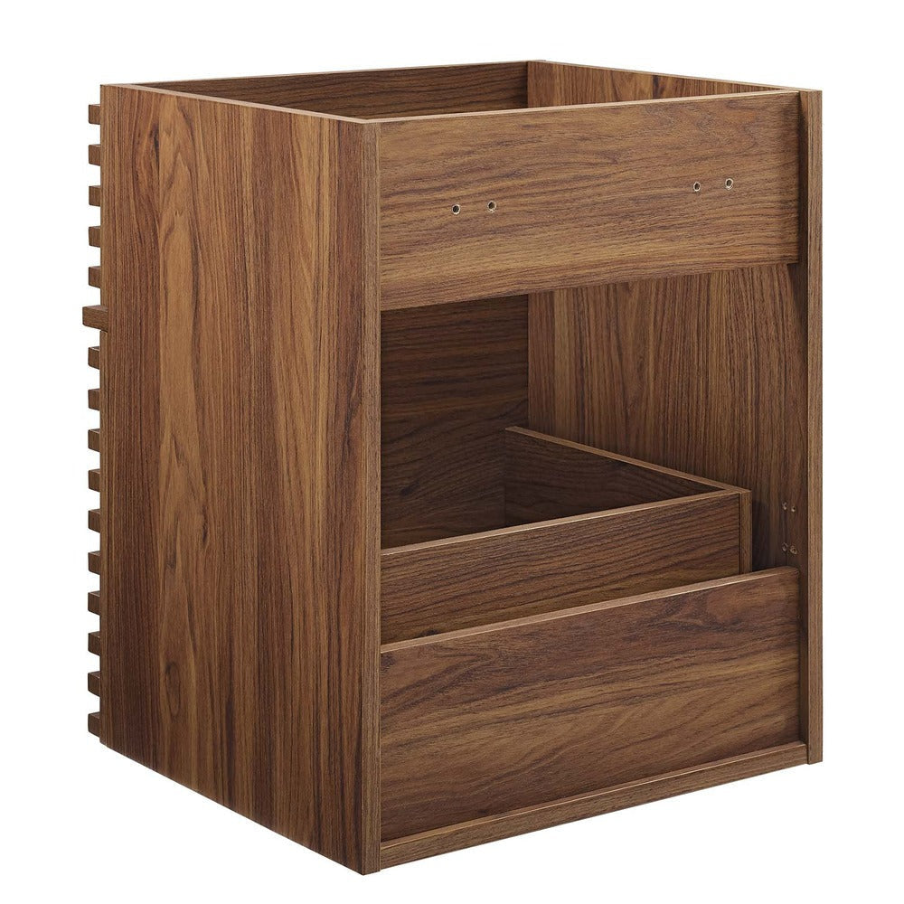 Modway Render 18’’ Wall-Mount Bathroom Vanity in Walnut-Sink Basin Not Included 18 Inch MDY-EEI-4848-WAL