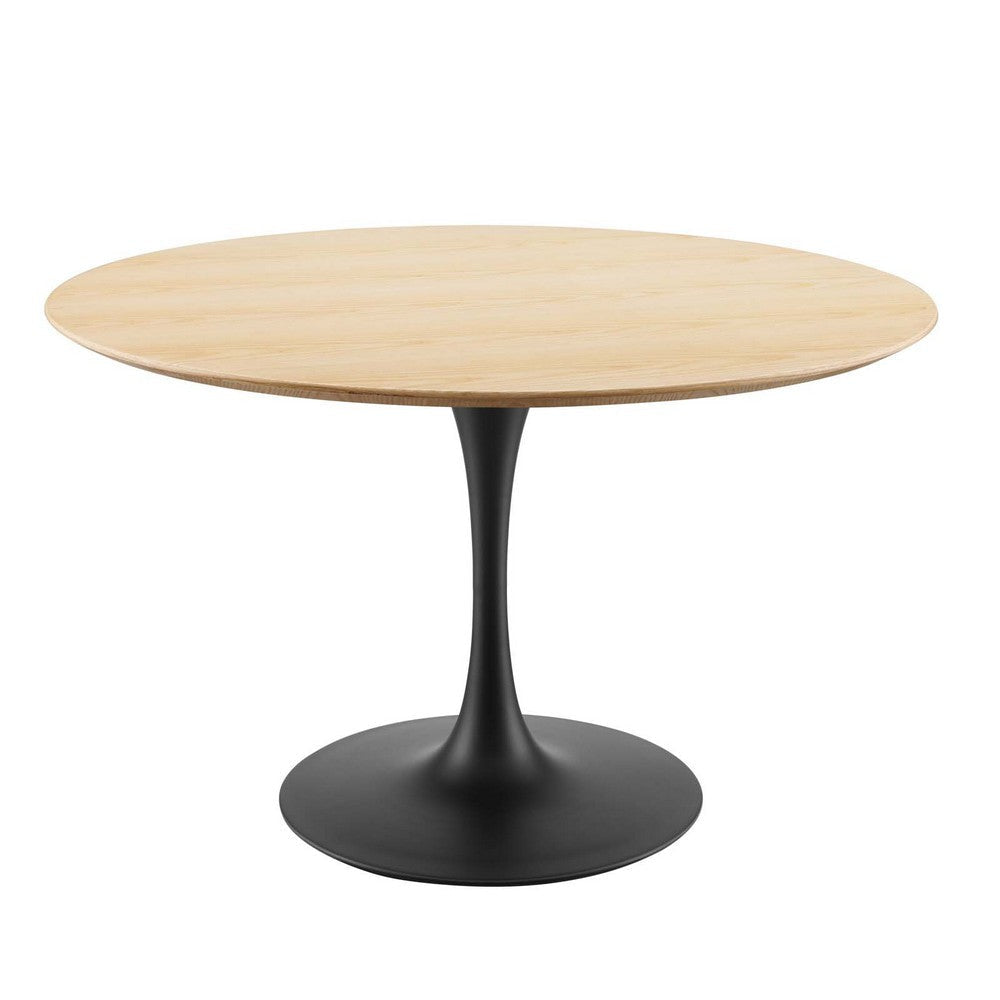 Modway Lippa Dining Table, 48", Black Natural