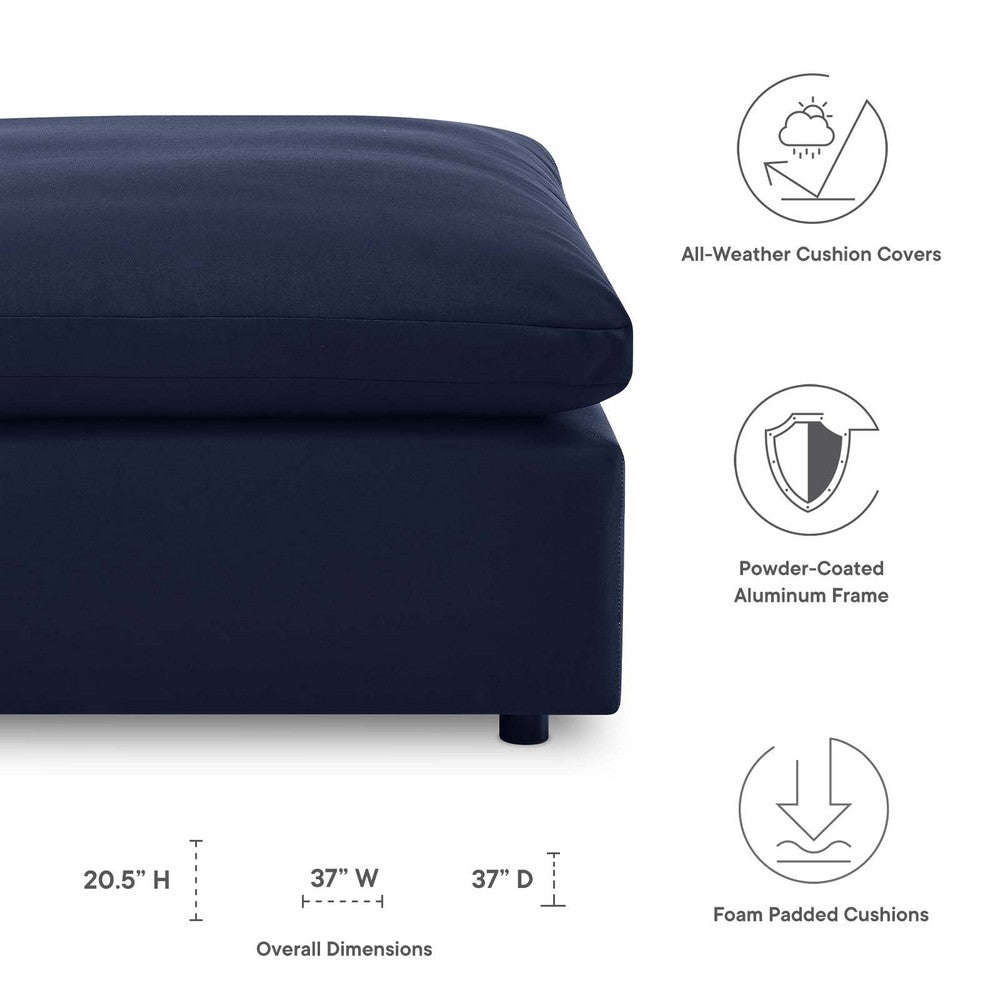 Commix Overstuffed Outdoor Patio Ottoman by Modway| Brown