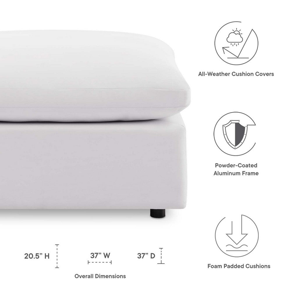 Commix Overstuffed Outdoor Patio Ottoman by Modway| White