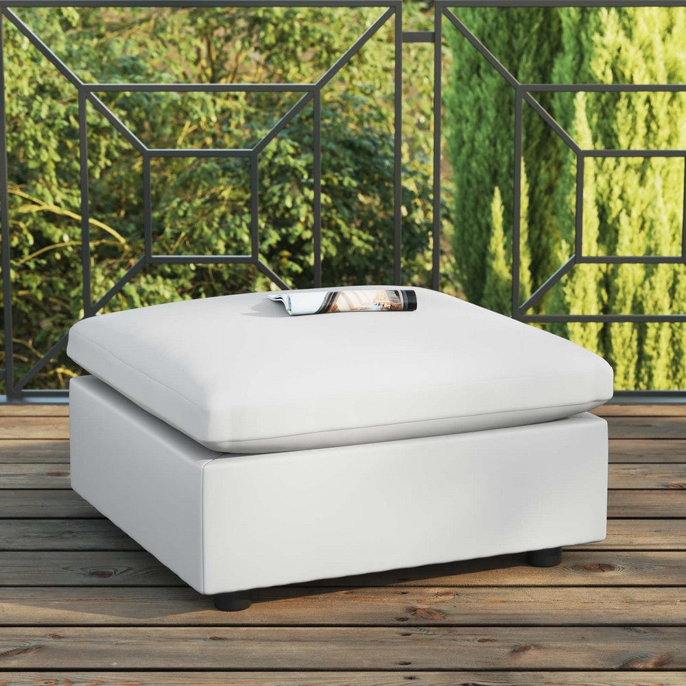 Commix Overstuffed Outdoor Patio Ottoman by Modway| White