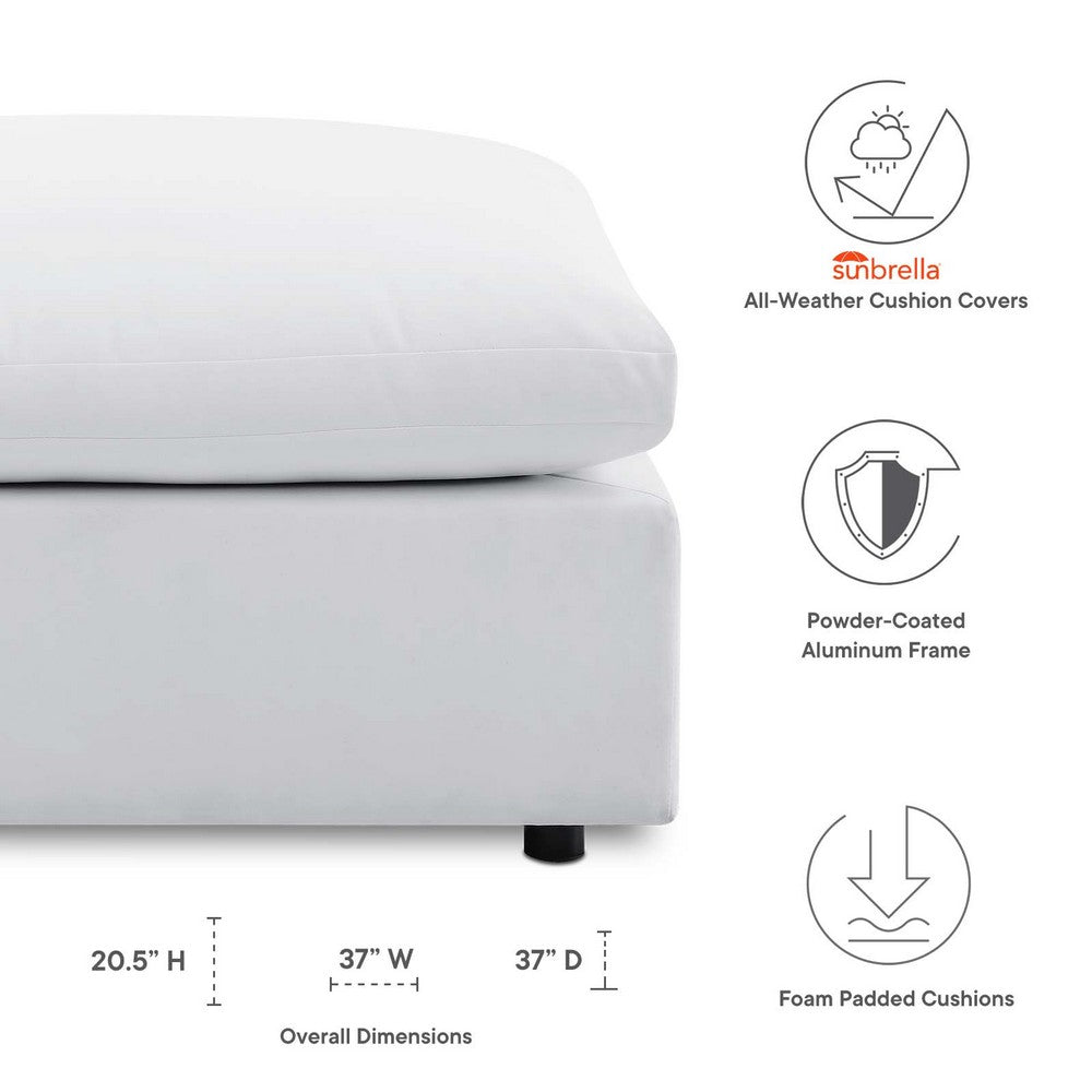 Commix SunbrellaÂ® Outdoor Patio Ottoman by Modway| White
