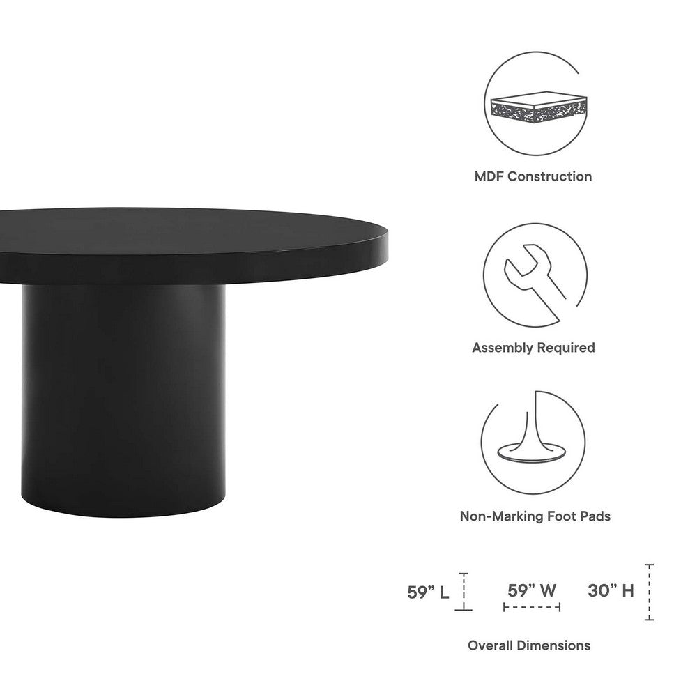 Gratify 60" Round Dining Table by Modway| Black