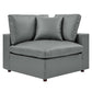 Modway Commix Modular Sofa Loveseat Gray Vegan Leather MDY-EEI-4913-GRY