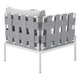 Modway EEI-4956-GRY-GRY Harmony Outdoor Patio Aluminum Armchair Gray Gray MDY-EEI-4956-GRY-GRY