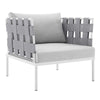 Modway EEI-4956-GRY-GRY Harmony Outdoor Patio Aluminum Armchair, Gray Gray