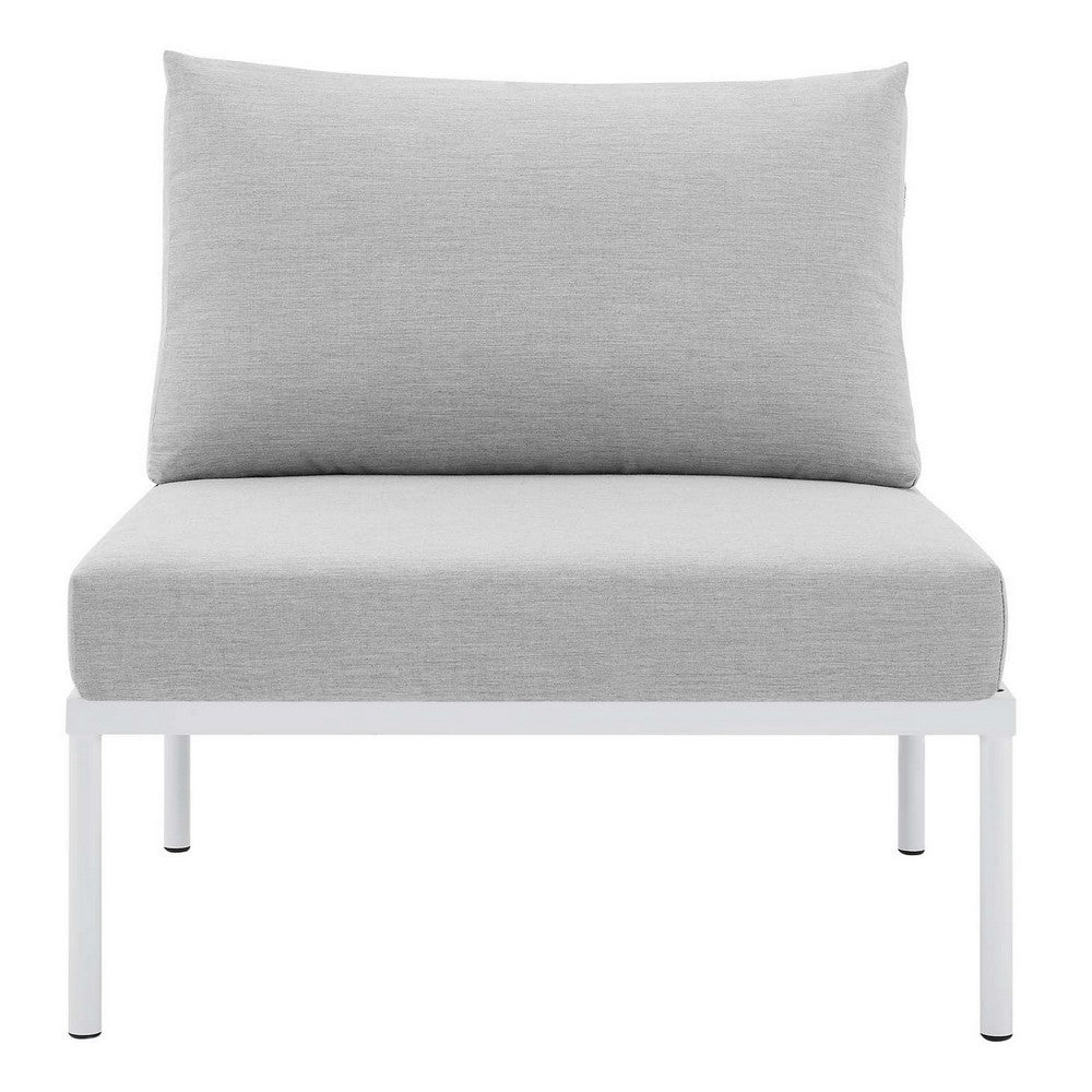 Harmony Sunbrella® Outdoor Patio Aluminum Armless Chair by Modway| Gray