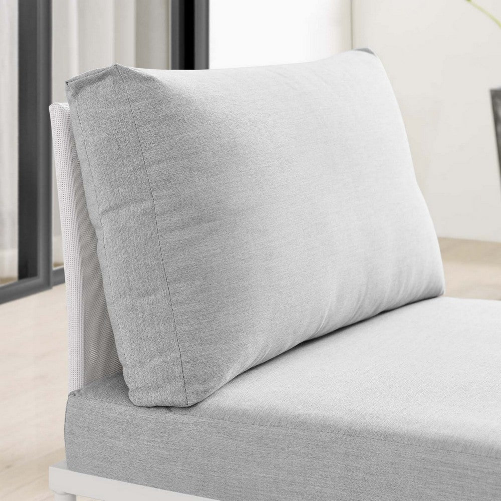 Harmony Sunbrella® Outdoor Patio Aluminum Armless Chair by Modway| Gray