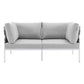 Modway EEI-4964-GRY-GRY Harmony Outdoor Patio Aluminum Loveseat Gray Gray MDY-EEI-4964-GRY-GRY