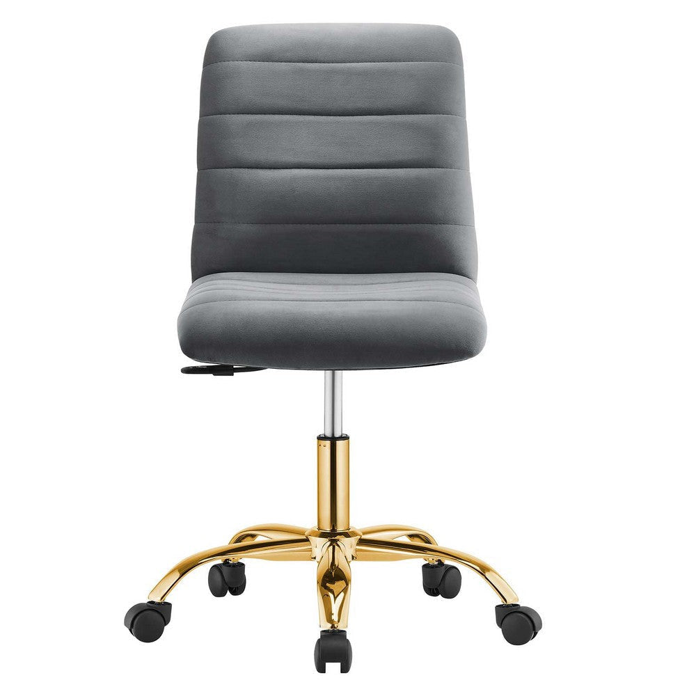 Ripple Armless Performance Velvet Office Chair MDY-EEI-4972-GLD-DUS