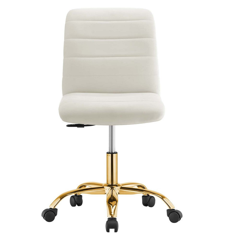 Ripple Armless Performance Velvet Office Chair MDY-EEI-4972-GLD-DUS