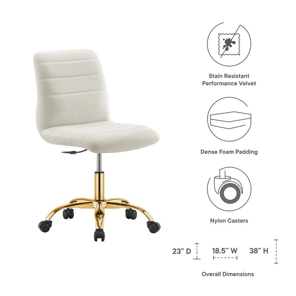 Modway Ripple Armless Performance Velvet Office Chair
