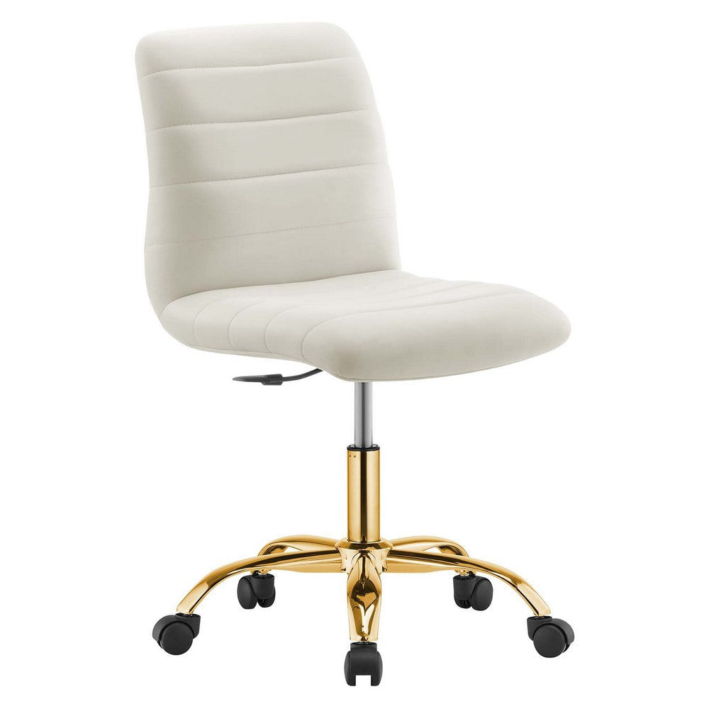 Ripple Armless Performance Velvet Office Chair MDY-EEI-4972-GLD-DUS