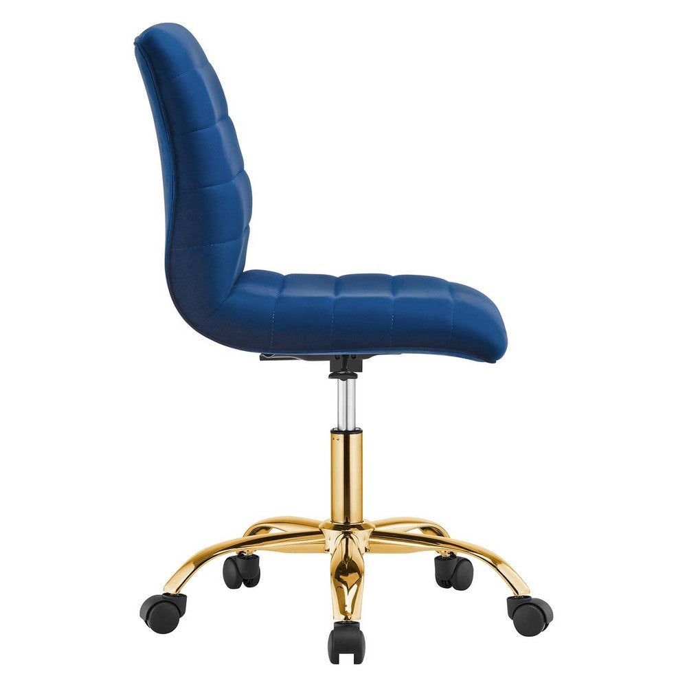 Ripple Armless Performance Velvet Office Chair MDY-EEI-4972-GLD-DUS