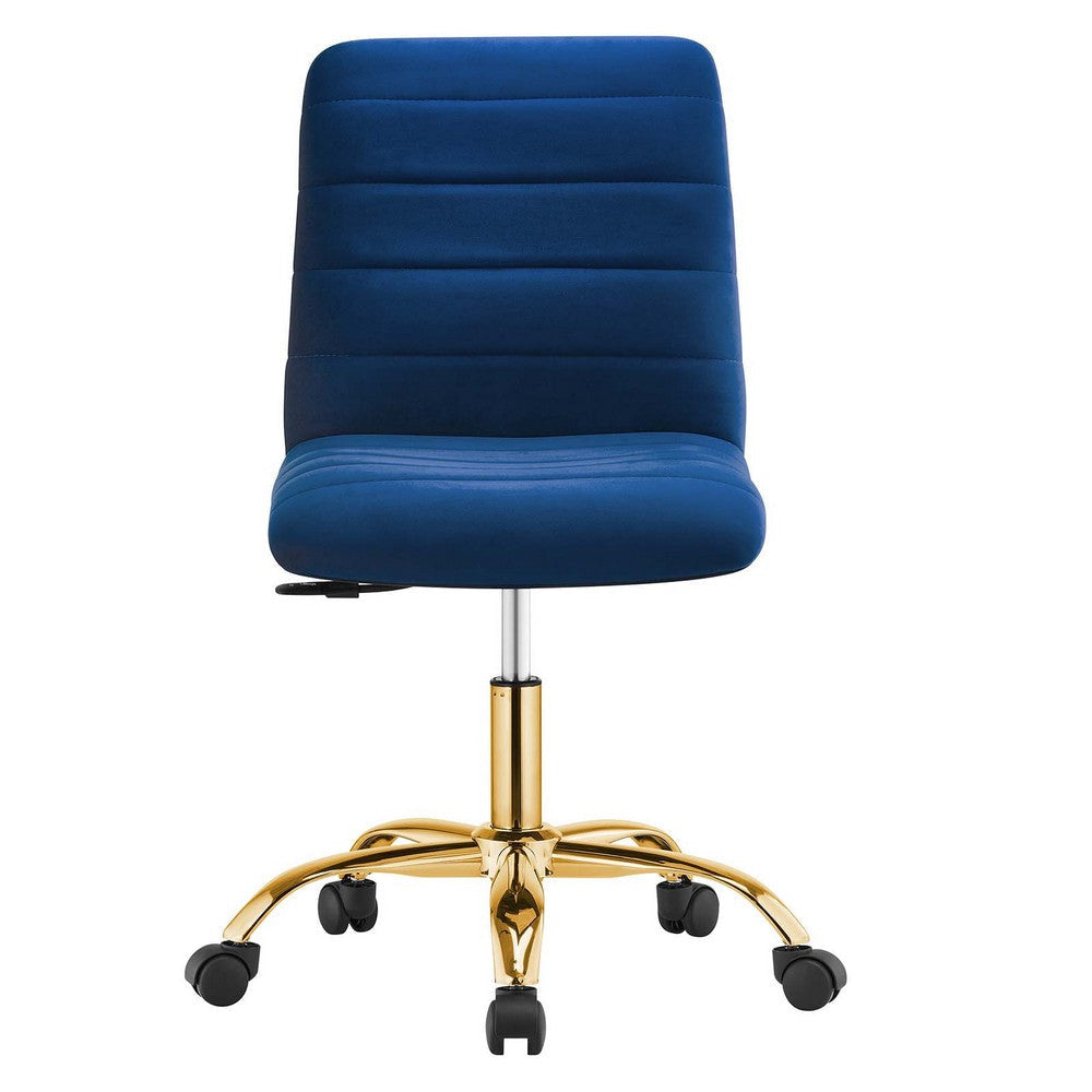 Ripple Armless Performance Velvet Office Chair MDY-EEI-4972-GLD-DUS