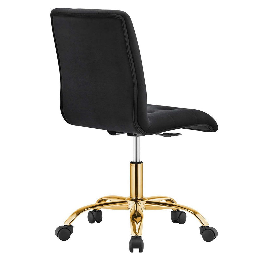 Modway Prim Armless Performance Velvet Office Chair MDY-EEI-4973-GLD-BLK
