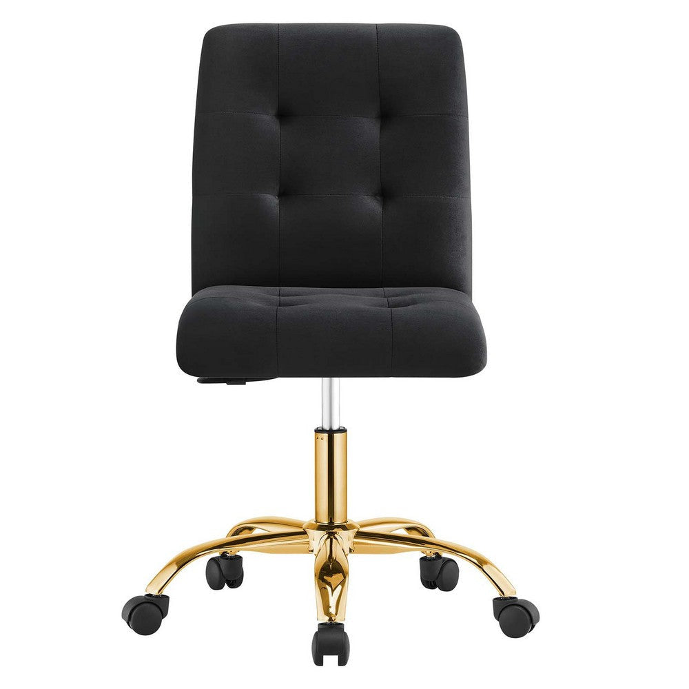 Modway Prim Armless Performance Velvet Office Chair MDY-EEI-4973-GLD-BLK