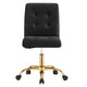 Modway Prim Armless Performance Velvet Office Chair MDY-EEI-4973-GLD-BLK