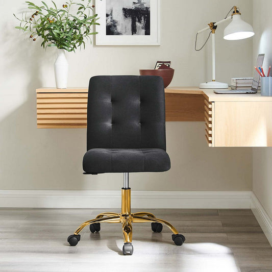 Modway Prim Armless Performance Velvet Office Chair