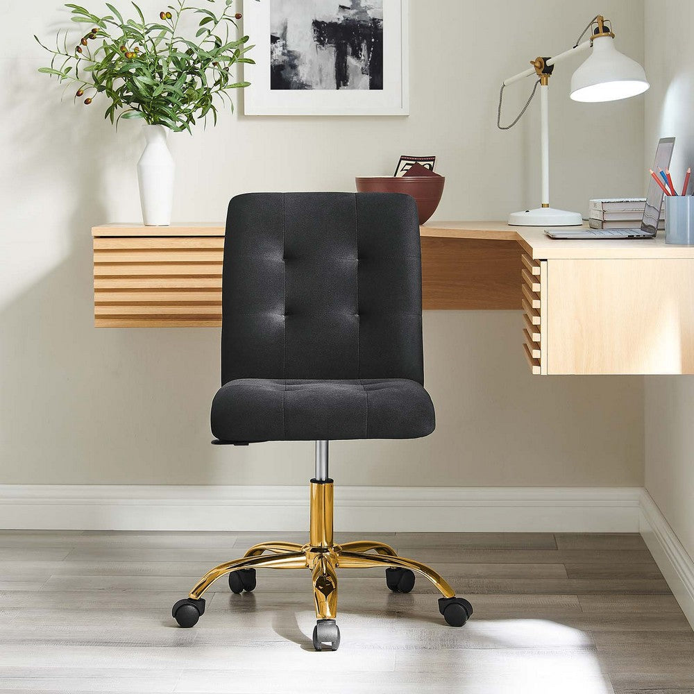 Modway Prim Armless Performance Velvet Office Chair