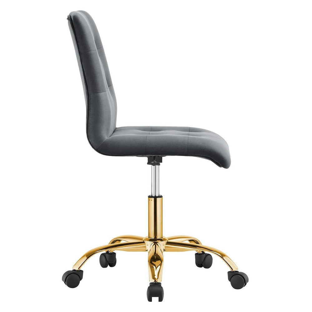 Prim Armless Performance Velvet Office Chair MDY-EEI-4973-GLD-DUS