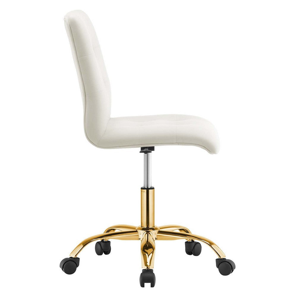 Modway Prim Armless Performance Velvet Office Chair MDY-EEI-4973-GLD-BLK