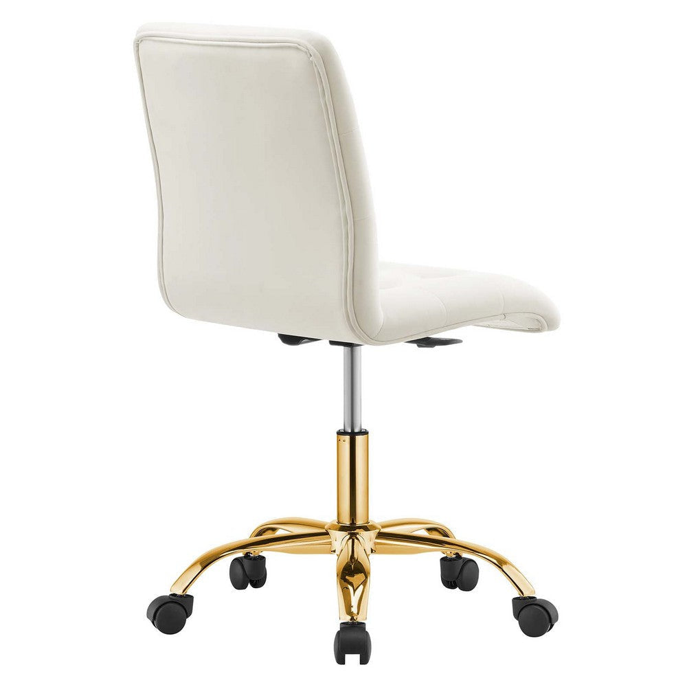 Modway Prim Armless Performance Velvet Office Chair MDY-EEI-4973-GLD-BLK