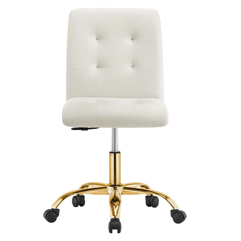 Modway Prim Armless Performance Velvet Office Chair MDY-EEI-4973-GLD-BLK