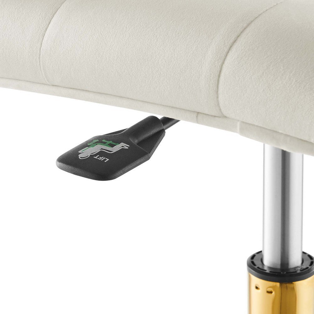 Modway Prim Armless Performance Velvet Office Chair MDY-EEI-4973-GLD-BLK