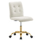 Prim Armless Performance Velvet Office Chair MDY-EEI-4973-GLD-DUS