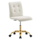 Modway Prim Armless Performance Velvet Office Chair