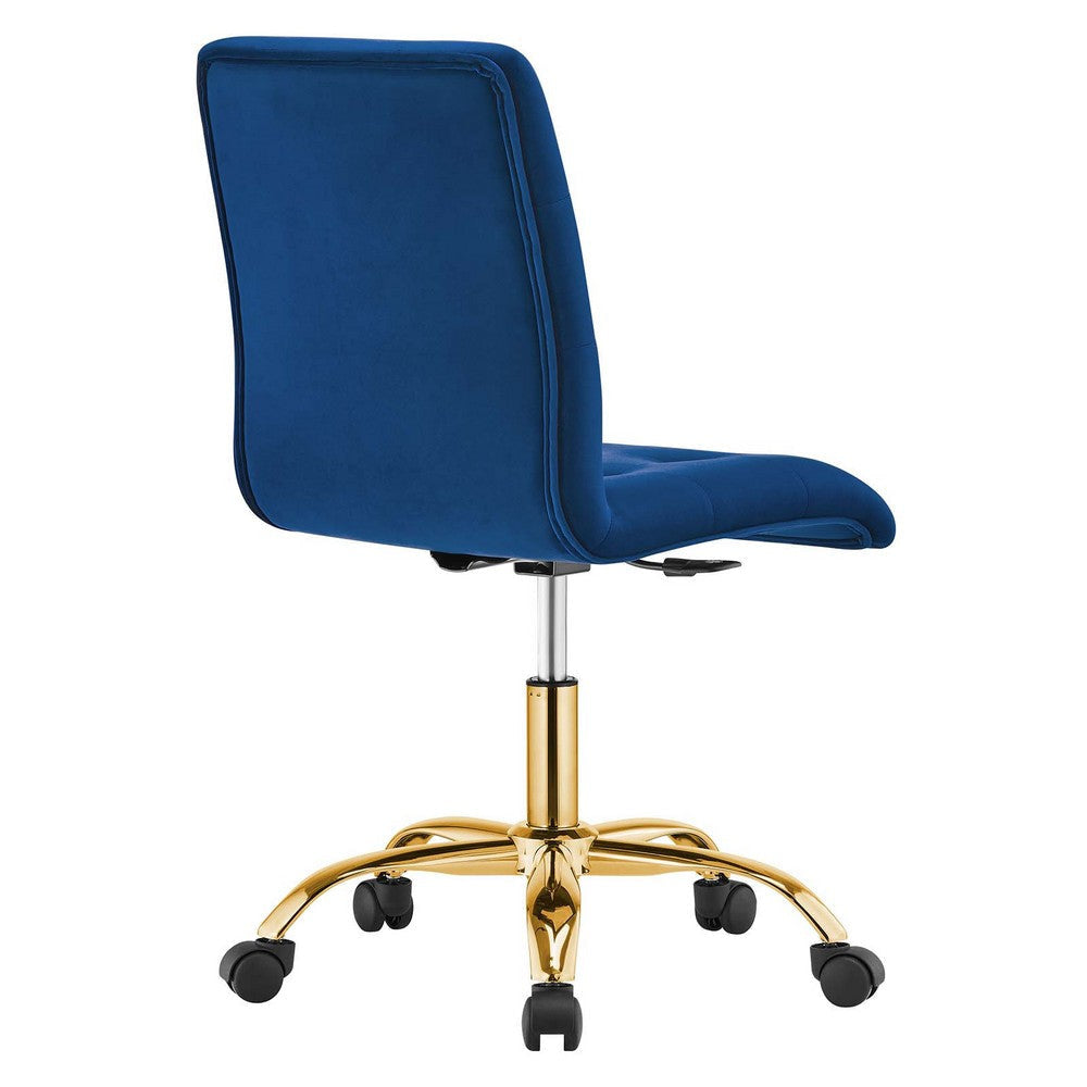 Modway Prim Armless Performance Velvet Office Chair MDY-EEI-4973-GLD-BLK