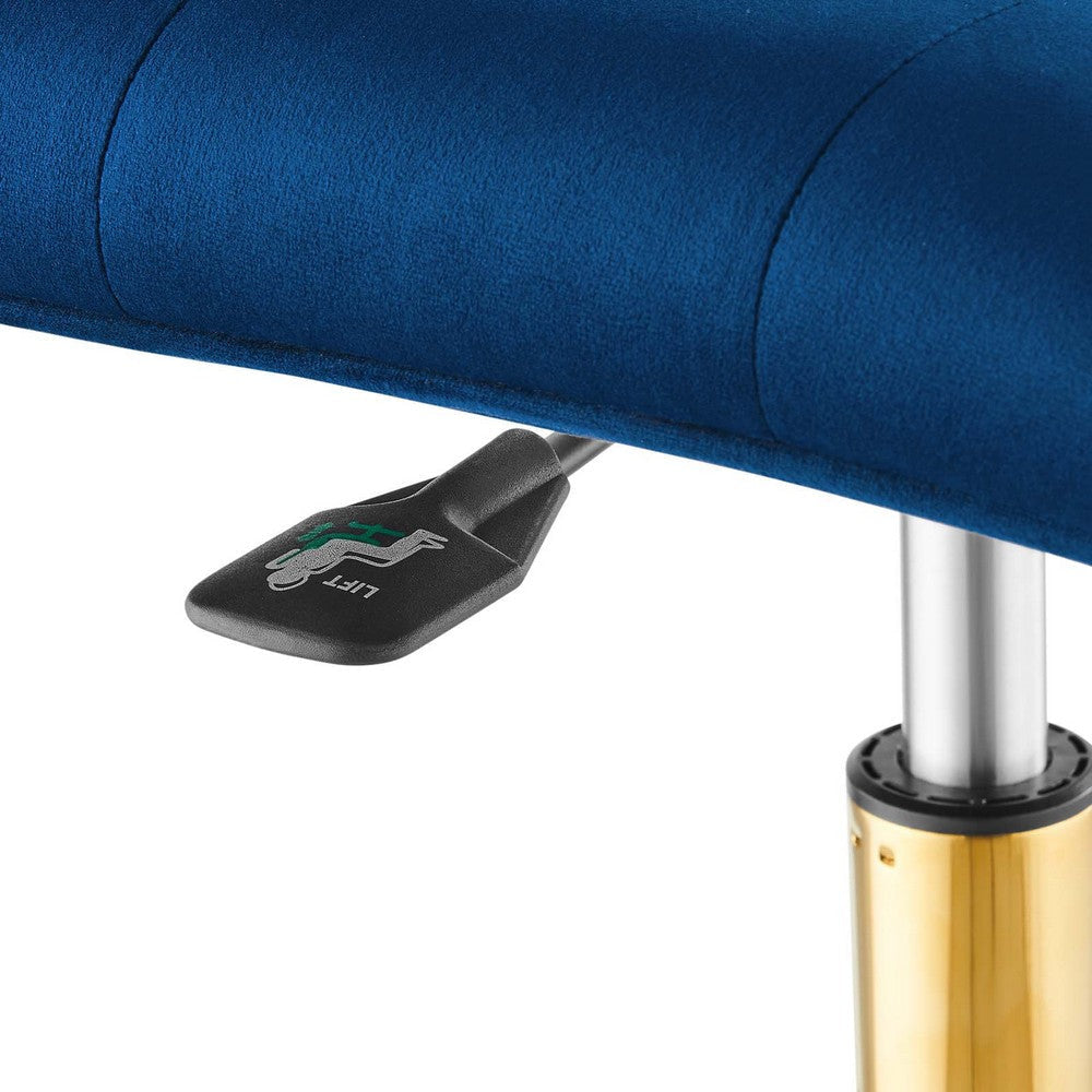 Modway Prim Armless Performance Velvet Office Chair MDY-EEI-4973-GLD-BLK