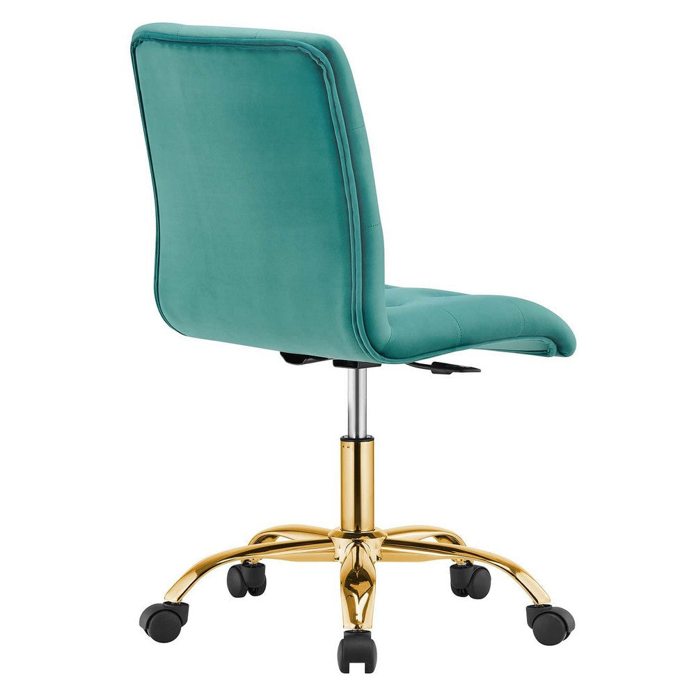 Prim Armless Performance Velvet Office Chair MDY-EEI-4973-GLD-DUS