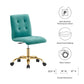 Prim Armless Performance Velvet Office Chair MDY-EEI-4973-GLD-DUS