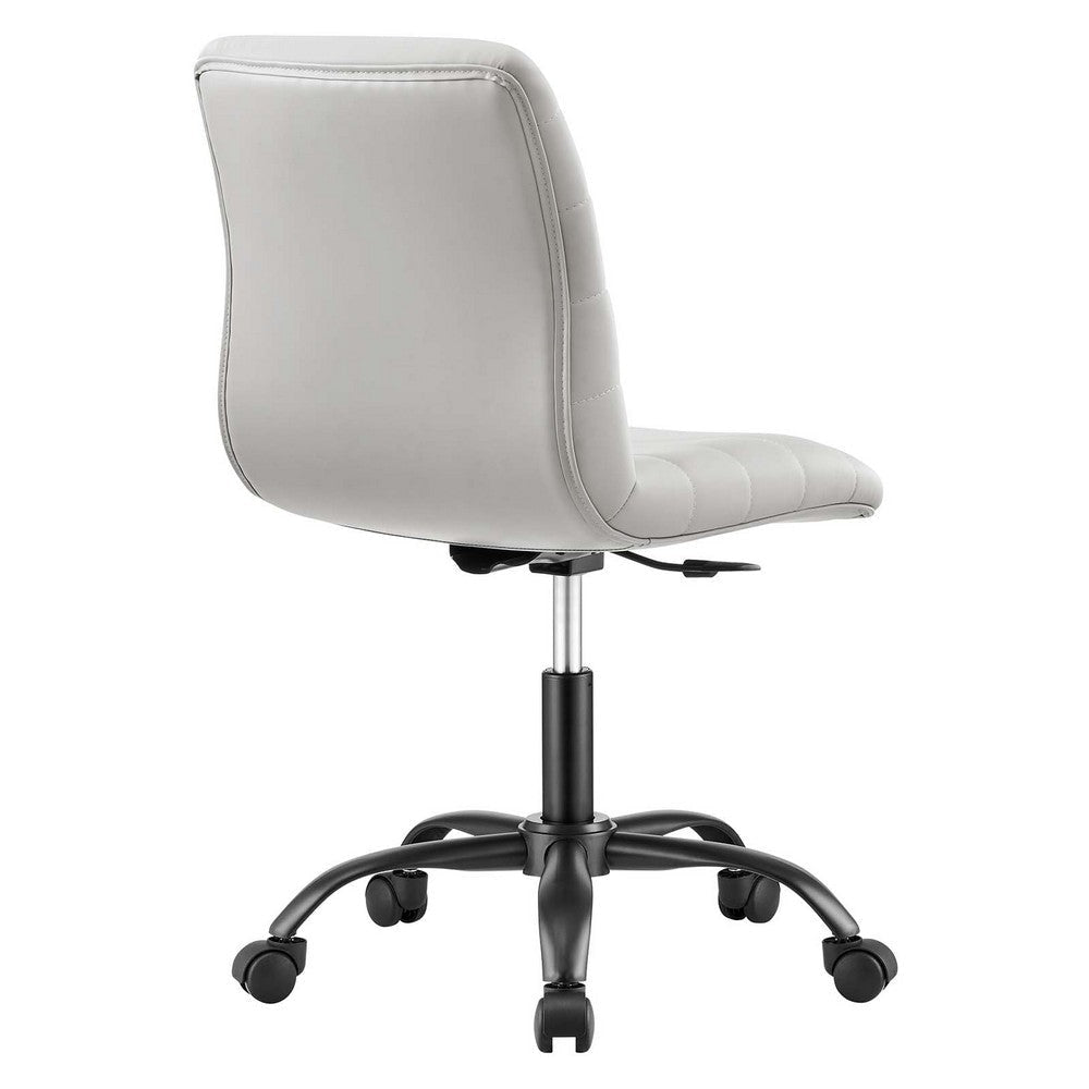 Ripple Armless Vegan Leather Office Chair - No Shipping Charges MDY-EEI-4974-BLK-LGR