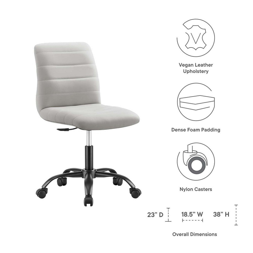 Ripple Armless Vegan Leather Office Chair  - No Shipping Charges