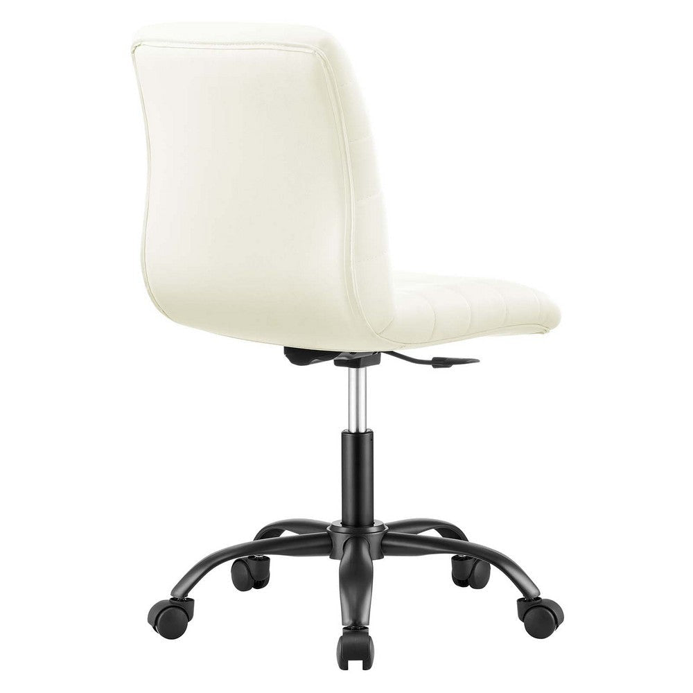 Ripple Armless Vegan Leather Office Chair - No Shipping Charges MDY-EEI-4974-BLK-LGR