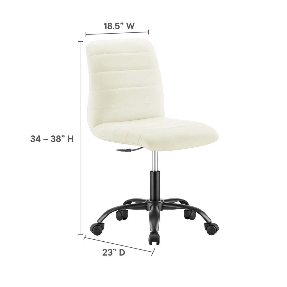 Ripple Armless Vegan Leather Office Chair  - No Shipping Charges