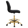 Ripple Armless Performance Velvet Drafting Chair - No Shipping Charges MDY-EEI-4976-GLD-BLK