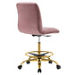 Ripple Armless Performance Velvet Drafting Chair  - No Shipping Charges