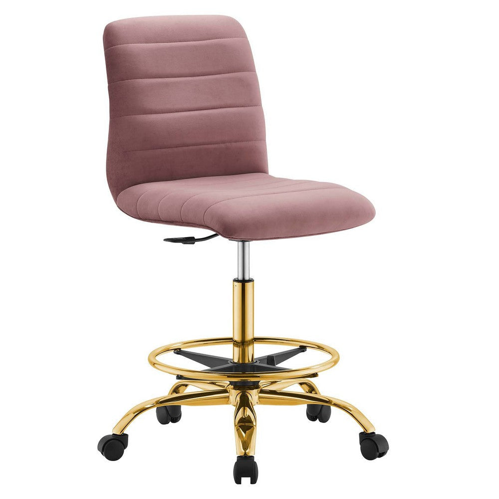 Ripple Armless Performance Velvet Drafting Chair