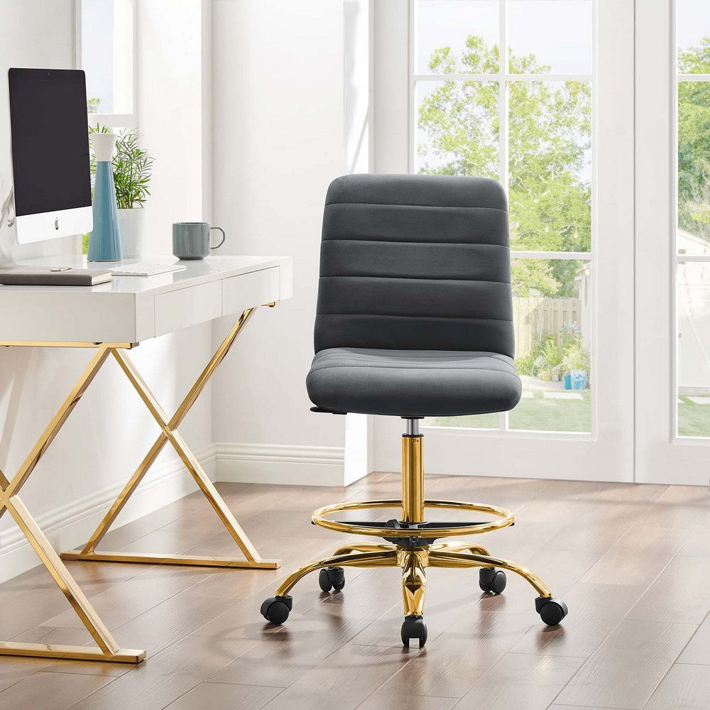 Modway Ripple Armless Performance Velvet Drafting Chair