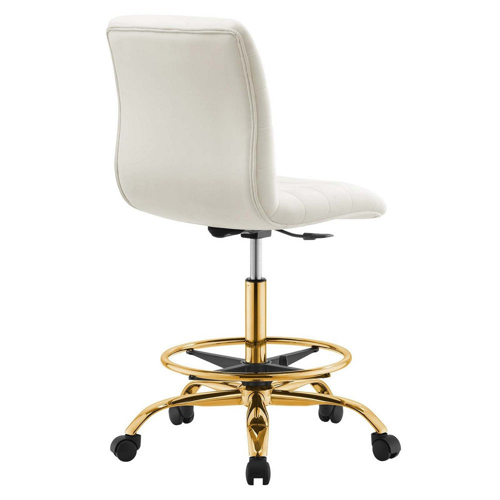 Modway Ripple Armless Performance Velvet Drafting Chair MDY-EEI-4976-GLD-GRY