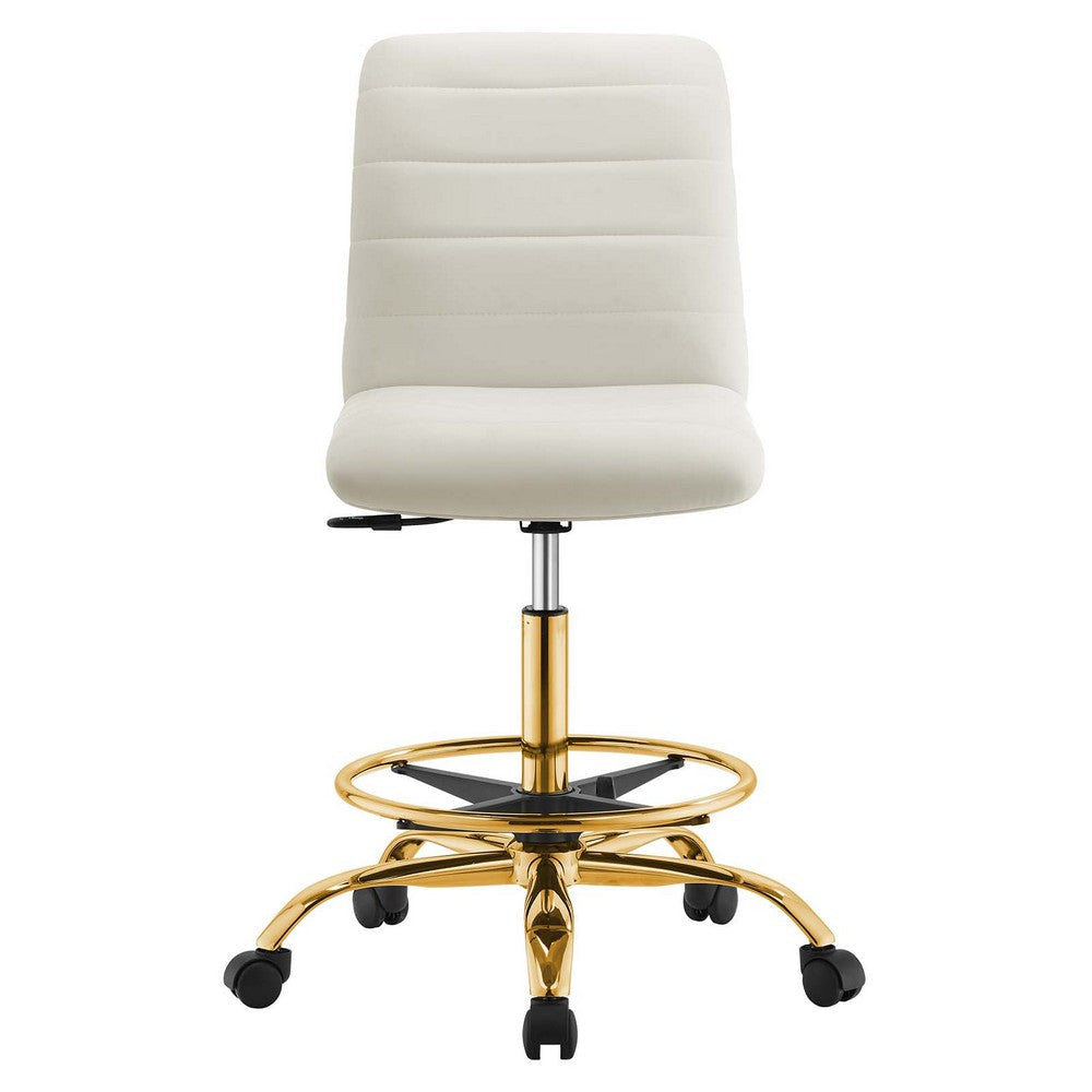 Modway Ripple Armless Performance Velvet Drafting Chair MDY-EEI-4976-GLD-GRY