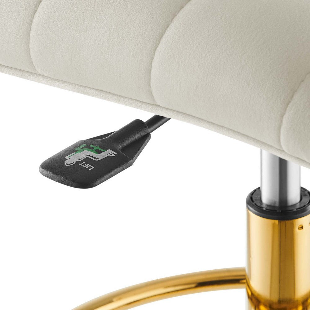 Modway Ripple Armless Performance Velvet Drafting Chair MDY-EEI-4976-GLD-GRY